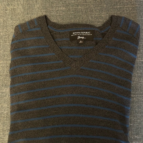 Banana Republic Blue and Gray Striped Sweater - Picture 4 of 5
